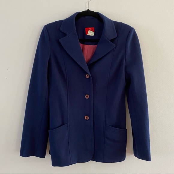 Vintage 60s/70s Navy Wool Blazer - Made in Canda - Picture 1 of 6